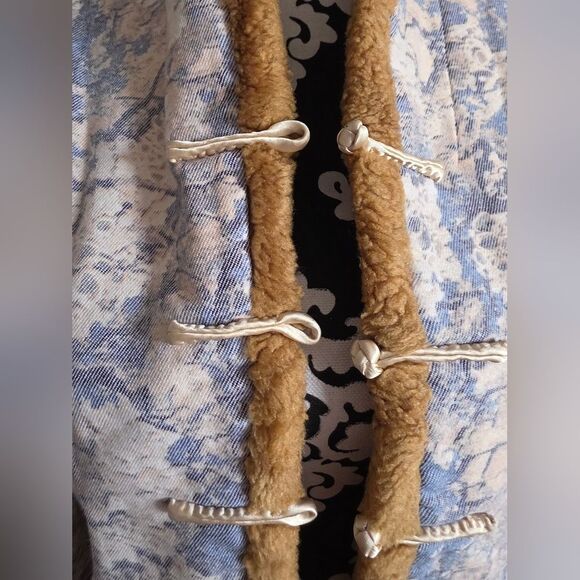 Chinese Style Womens Faux Fur Trim Embroidered Jacket Stand Collar Knot Closure - Picture 2 of 13